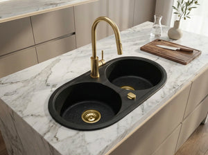 Zlewozmywak Kuchenny Granitowy - Libra - 79 x 42,5 cm