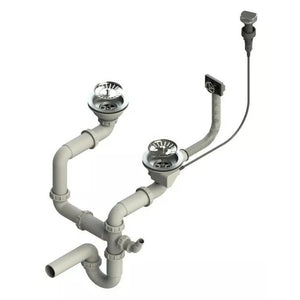 Syfon Dwukomorowy - Automatyczny - Chrom