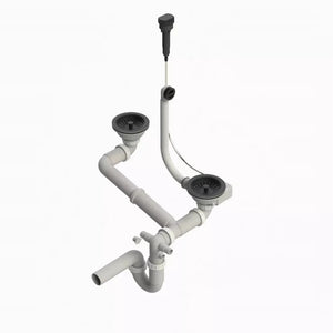 Syfon Dwukomorowy - Automatyczny - Czarny